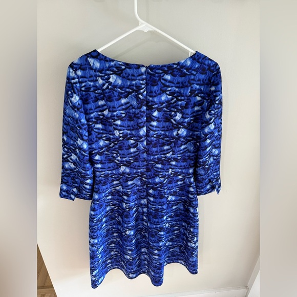 Oscar de la Renta Feathered Silk A-Line Dress - Royal Blue - Size 6 - Picture 12 of 14